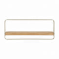 Étagère murale rectangulaire beige et bois naturel en acier et bambou 60 x 15 x 25 cm