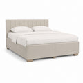 Lit double avec cadre de lit beige en polyester rectangulaire 160 x 200 cm