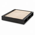 Lit plateforme rectangulaire avec rangement noir en panneaux de particules 160 x 200 cm